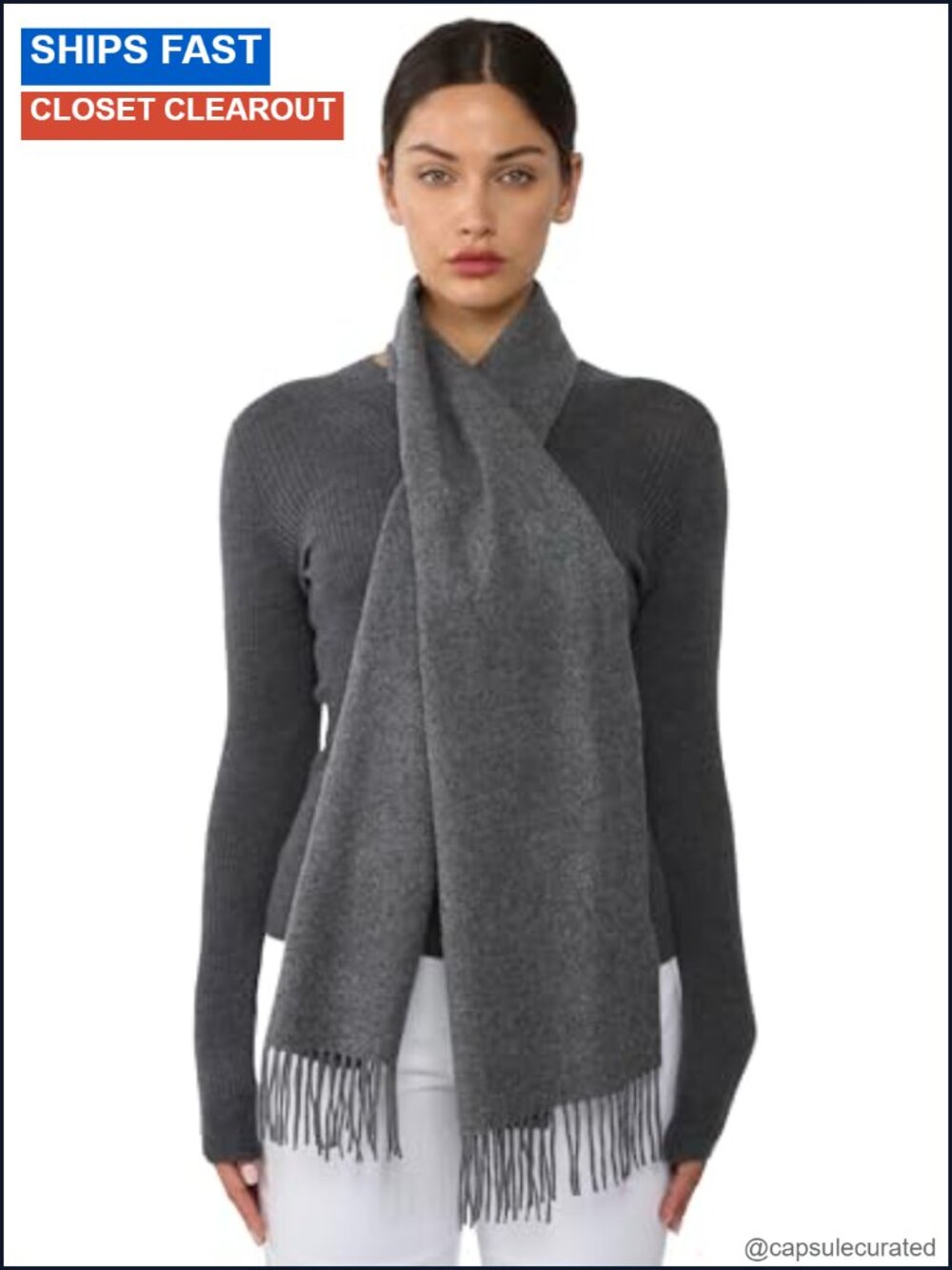 100% Pure Cashmere Scarf for Women Lightweight Winter Neck Warmer
